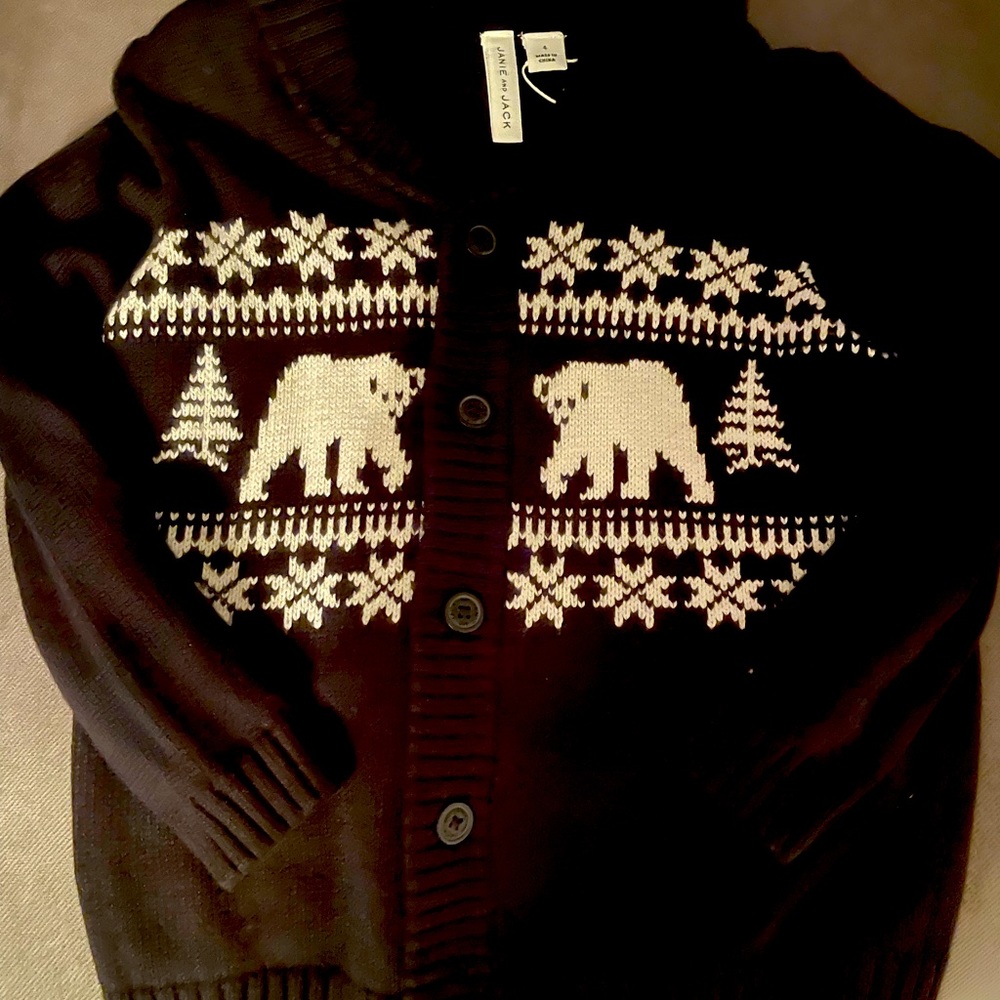 Janie and Jack shawl neck cardigan sweater black